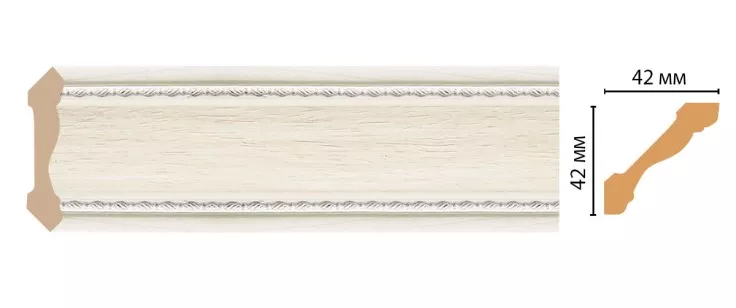 Карниз потолочный Decomaster 180-15 (42x42x2400 мм)