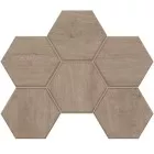 Мозаика Estima Classic Wood Dark Grey Hexagon неполированная 25x28.5 CW02