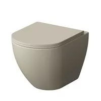 Унитаз Grossman бежевый матовый подвесной безободковый с тонкой крышкой 485x360x375 GR-4455BEMS Унитаз Grossman бежевый матовый подвесной безободковый с тонкой крышкой 485x360x375 GR-4455BEMS