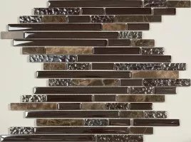 Мозаика NSmosaic Exclusive Series стекло камень 1.5x4.8x9.8 29.8x30.5 S-818