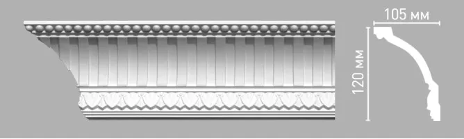 Плинтус потолочный Decomaster 95105/24 (120x105x2400 мм)