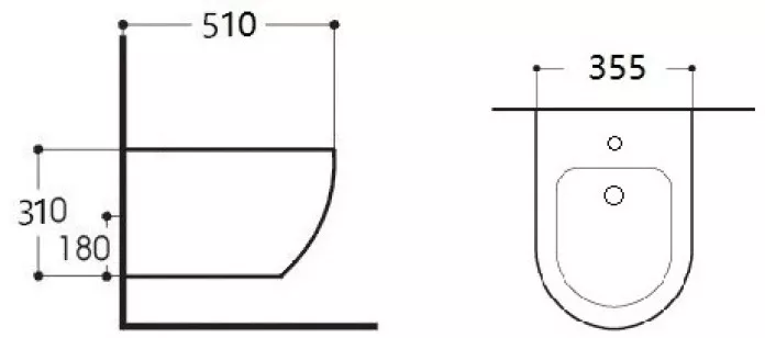 Биде подвесное Акватек Европа 35.5x51x31 AQ1016-00
