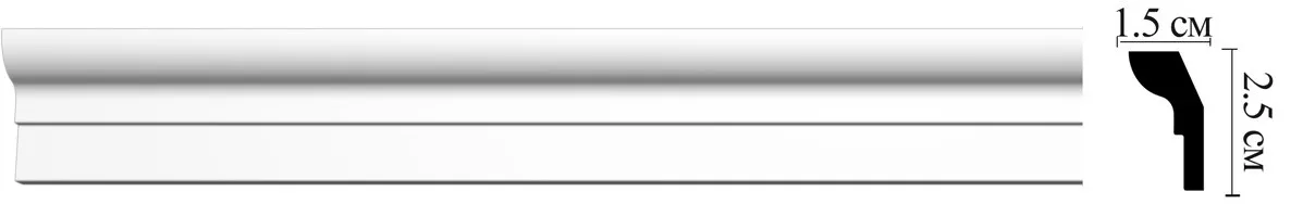 Плинтус потолочный Decomaster Дюропрофиль D111 ДМ (25x15x2000 мм)