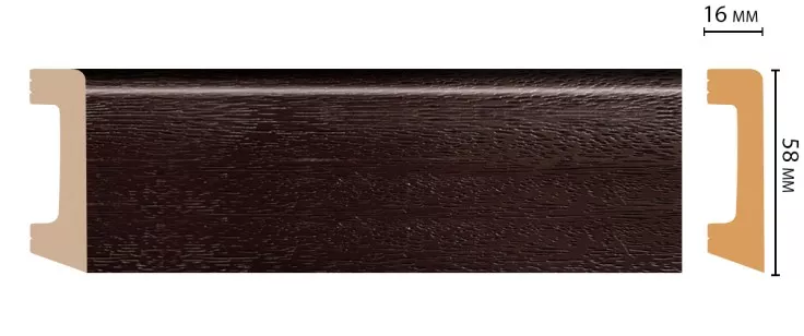 Плинтус напольный Decomaster D234-433 ШК/15 (58x16x2400 мм)