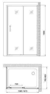 Душевой уголок Victoria 80x190 Gemy S30191F-A80