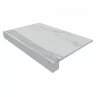 Ступень Estima Montis White неполированная (прямоугольный бортик + подступенок) 33x120 MN01 Ступень Estima Montis White неполированная (прямоугольный бортик + подступенок) 33x120 MN01