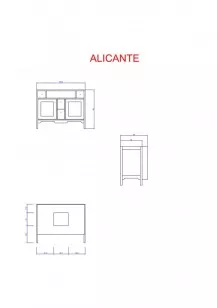 Керамическая раковина Cezares Barcellona 57x21.5x41 Bianco LA200SP