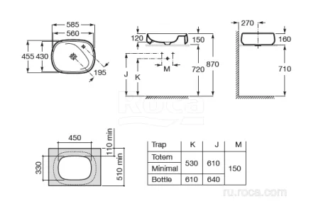 Раковина Roca Beyond 3270B8630