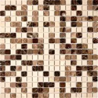 Мозаика Pixmosaic Каменная мозаика из мрамора Emperador Dark Light Crema Nova на сетке 30.5x30.5 PIX268