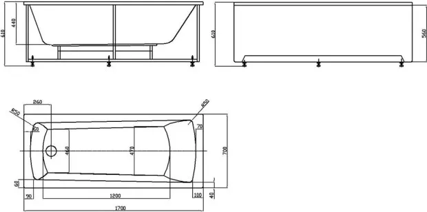 Ванна Акватек Либра 70x170x61 LIB170N-0000001