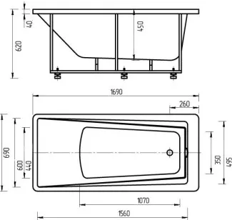 Ванна Акватек Либра 70x170x62 LIB170-0000024