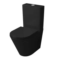 Унитаз Grossman черный матовый напольный безободковый с тонкой крышкой 605x380x825 GR-4450BMS Унитаз Grossman черный матовый напольный безободковый с тонкой крышкой 605x380x825 GR-4450BMS