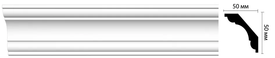 Плинтус потолочный Decomaster Дюропрофиль D124 ДМ (50x50x2000 мм)