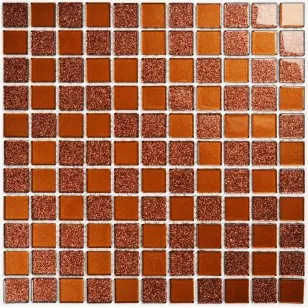 Стеклянная мозаика Bonaparte Shine Brown 2.5x2.5 30x30