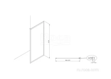 Душевое ограждение Roca Town-N 90x195 MP2309012M