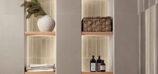 Керамогранит Fap Ceramiche Glim Beige Brillante 6х24 настенный fRMP