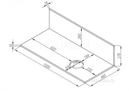 Столешница под раковину Акватон Мишель 46x100x1.6 1A256703MIDR0