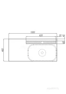 Столешница под раковину Акватон Мишель 46x100x1.6 1A256703MIDR0