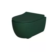 Унитаз Ambassador Abner матовый зеленый подвесной безободковый с тонкой крышкой 54.5x36x33 103T20701R-102T20701S Унитаз Ambassador Abner матовый зеленый подвесной безободковый с тонкой крышкой 54.5x36x33 103T20701R-102T20701S