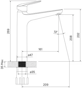 Смеситель для раковины Iddis Torr TORSB01I01
