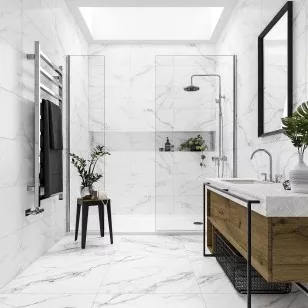 Керамогранит Ceradim Statuario Justice Grey белый полированный 60x60