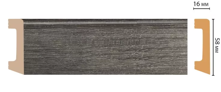 Плинтус напольный Decomaster D234-87 ШК/15 (58x16x2400 мм)