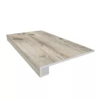 Ступень Ametis Daintree Dark Grey неполированная (прямоугольный бортик + подступенок) 33x120 DA03