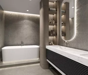 Керамогранит NT Ceramic Granite Limestone White Structura 60x120 NTT99618M