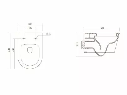 Унитаз подвесной Акватек Бетта 36x53x34.5 AQ1253W-00