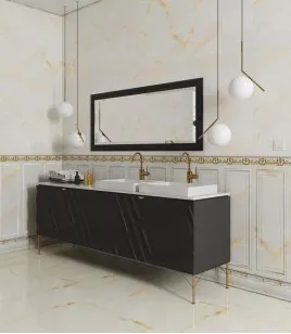 Плитка Novacera Royal Lineare Gold Rettificato 30x90 настенная NC93007AL