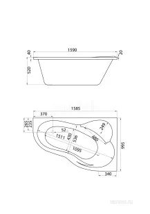 Ванна Santek Ibiza 160x100x52 1WH112036