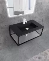 Одноярусный стальной каркас под раковину Cezares Cadro 90x30x46 Nero CADRO-90/46/30-1C-SO-MET-ST