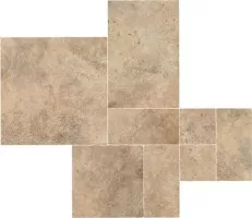 Керамогранит Atlas Concorde Italy Aix Beige Kit Multiformato Tumbled (комплект из 1шт 75x75, 1шт 50x75, 1шт 50x50, 3шт 25x50, 2шт 25x25) 75x75 A04Y