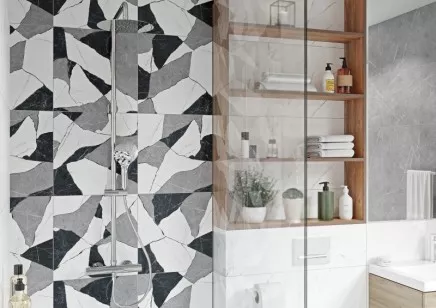 Керамогранит глаз. OE4R052D Oriental белый 42x42 Cersanit