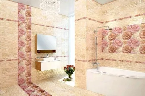 Плитка настенная WAG012D Wave Roses рельефная 20х44 Cersanit
