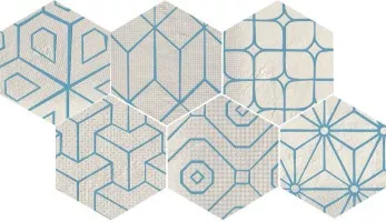 Керамогранит 1058241 Mat DEC BLU MIx 6 ES CL M 24x27.7 Cir Ceramiche