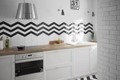 Керамогранит 23198 Chevron Blanco Mate Left 9x20.5 Equipe