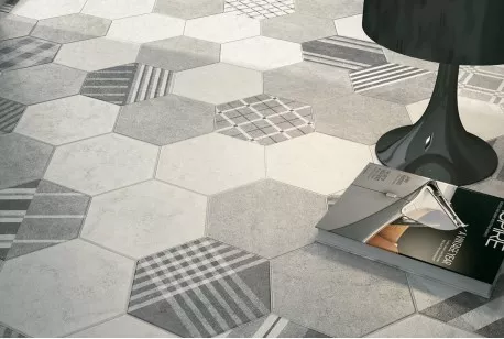Керамогранит 22096 Hexatile Cement Mink 17.5x20 Equipe