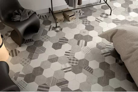 Керамогранит 22096 Hexatile Cement Mink 17.5x20 Equipe