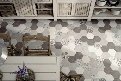 Керамогранит 22096 Hexatile Cement Mink 17.5x20 Equipe