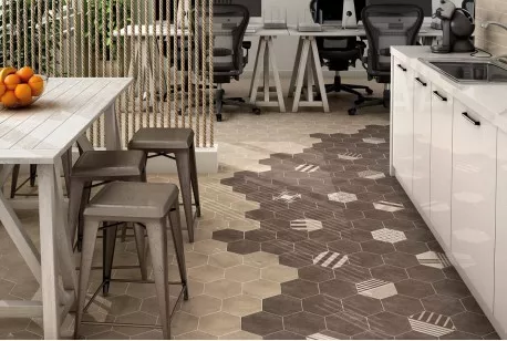 Керамогранит 22096 Hexatile Cement Mink 17.5x20 Equipe