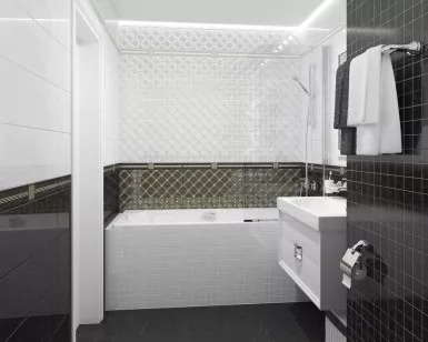 Настенная плитка 60045 Royal чёрный 20x60 Laparet