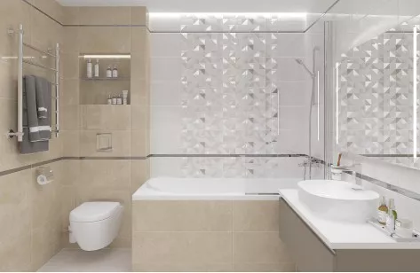 Плитка Laparet Slim бежевый 25x50 настенная 34072