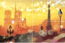 Панно P4D245 Paris из 4-х плиток 60х40 Муза-Керамика