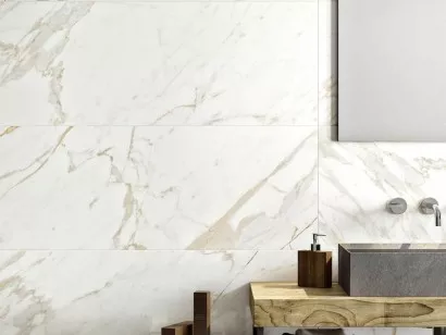 Керамогранит напольный R50C Bistrot Calacatta Michelangelo Soft Rett 75x150 Ragno