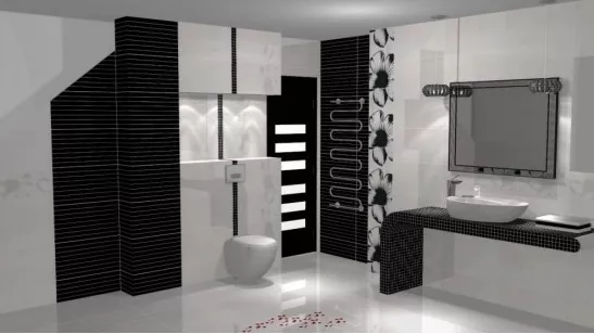 Керамогранит Tubadzin Black and Red White R.1 44.8x44.8