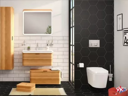 Настенная плитка K945305 Miniworx Черный 10x20 Vitra