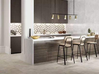 Мозаика настенная K948238 Serpe-Nuvola Мозаичный микс 3x15 Теплая гамма 30x30 Vitra