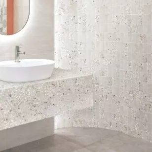 Мозаика Vitra Beton-Terrazzo-X Микс Светлый (5х10) 31.5х28 K9498928LPR1VTE0