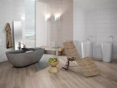 Плитка Aurelia Ceramiche Rev. Flou White 20x60 настенная